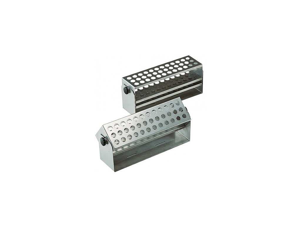 Test tube stand diameter 18 mm (stainless steel), 44 holes