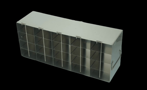 [FR-A-UFDP-54L] stainless steel freezer rack for 96 well deep well microtiter plates locking rod to secure plates 